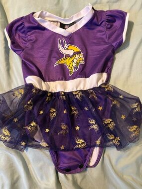 NFL Purple and White Vikings Tutu Baby Dress Costume